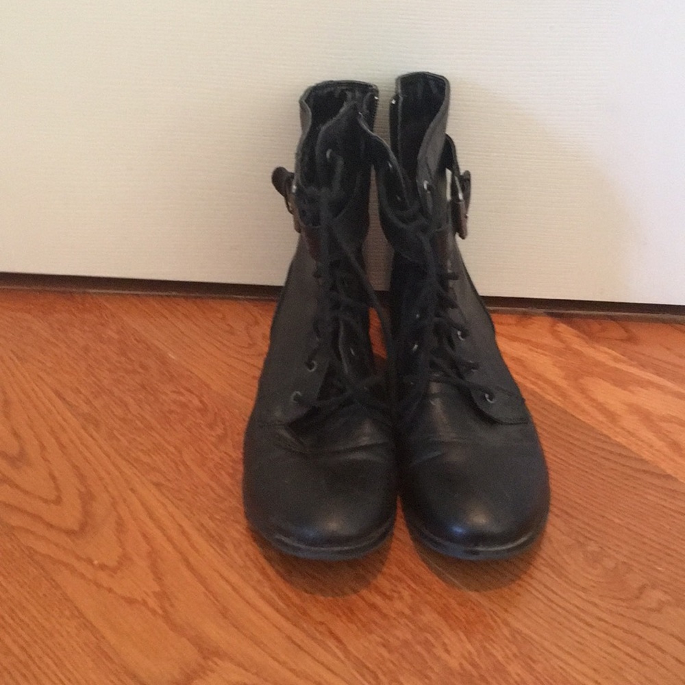 Black combat boots